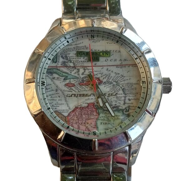Caribbean Joe Men's Wrist Watch Vintage Regional Map - Picture 1 of 13